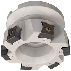 Iscar - 6 Inserts, 63mm Cut Diam, 22mm Arbor Diam, 10mm Max Depth of Cut, Indexable Square-Shoulder Face Mill - 0/90° Lead Angle, 40mm High, LN.. 11.. Insert Compatibility, Series AluTang - USA Tool & Supply