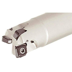 Iscar - 16mm Cut Diam, 4mm Max Depth of Cut, 15mm Shank Diam, 100mm OAL, Indexable Square Shoulder End Mill - CNHT 0703 Inserts, Cylindrical Shank, 90° Lead Angle, Through Coolant, Series IscarMill - USA Tool & Supply