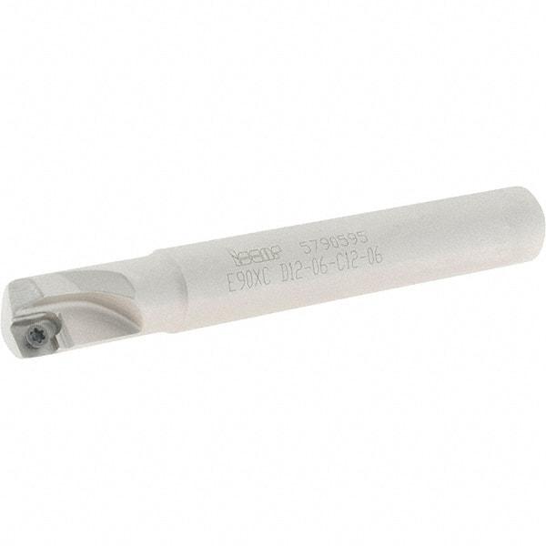 Iscar - 12mm Cut Diam, 5.8mm Max Depth of Cut, 12mm Shank Diam, 90mm OAL, Indexable Square Shoulder End Mill - S/XOMT-HQ Inserts, Cylindrical Shank, 90° Lead Angle, Series Heliquad - USA Tool & Supply