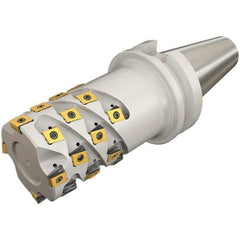 Iscar - 80mm Cut Diam, 82mm Max Depth of Cut, Indexable Square Shoulder End Mill - T490 LN.T 13.. Inserts, BT50 Taper Shank, 90° Lead Angle, Through Coolant, Series Helitang - USA Tool & Supply