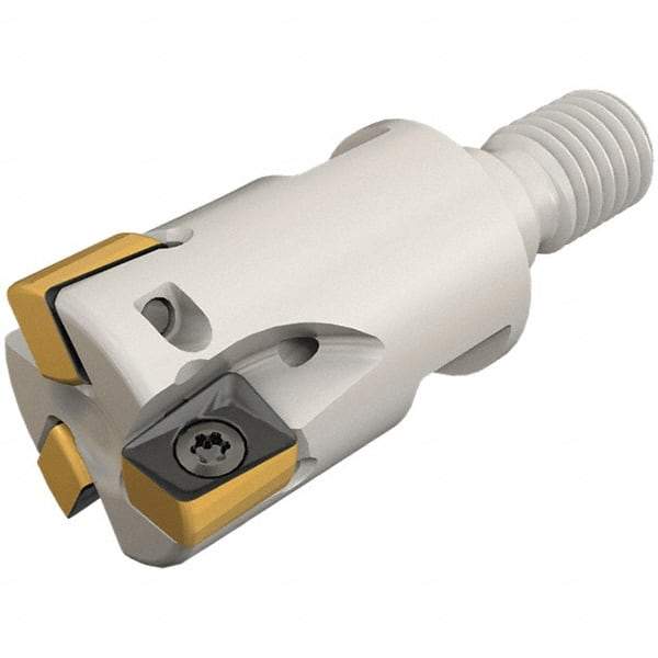 Iscar - 20mm Cut Diam, 8mm Max Depth of Cut, 30mm OAL, Indexable Square Shoulder End Mill - H490 AN.X 09 Inserts, M10 Modular Connection, 90° Lead Angle, Through Coolant, Series FlexFit, Helido - USA Tool & Supply