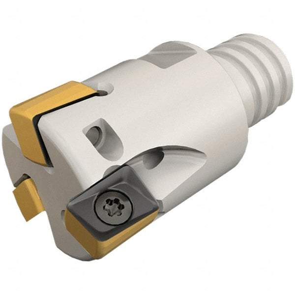 Iscar - 20mm Cut Diam, 8mm Max Depth of Cut, 24mm OAL, Indexable Square Shoulder End Mill - H490 AN.X 09 Inserts, T12 Modular Connection, 90° Lead Angle, Through Coolant, Series Helido, Multimaster - USA Tool & Supply