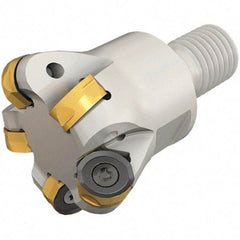 Iscar - 25mm Cut Diam, 8.7mm Max Depth of Cut, 28mm OAL, Indexable Copy End Mill - 2 Inserts, H400 RNHU 1205 Insert, Modular Connection, Through Coolant - USA Tool & Supply