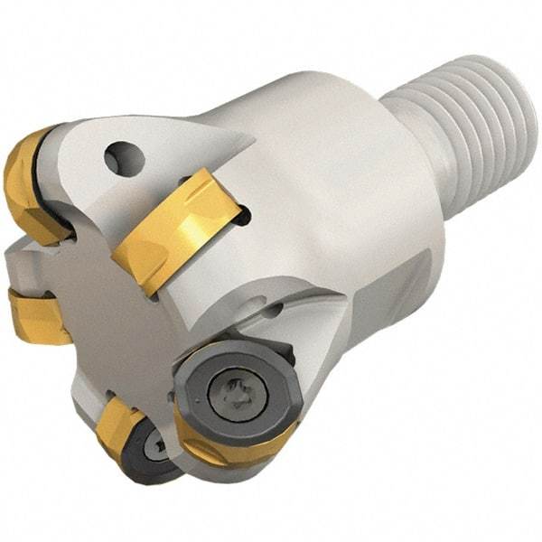 Iscar - 20mm Cut Diam, 7.5mm Max Depth of Cut, 25mm OAL, Indexable Copy End Mill - 2 Inserts, H400 RNHU 1205 Insert, Modular Connection, Through Coolant - USA Tool & Supply