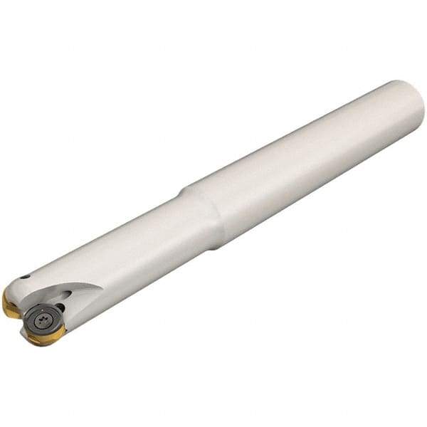 Iscar - 32mm Cut Diam, 7.5mm Max Depth of Cut, 32mm Shank Diam, 120mm OAL, Indexable Copy End Mill - 5 Inserts, H400 RNHU 1004 Insert, Cylindrical Shank, Through Coolant - USA Tool & Supply