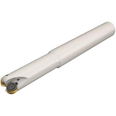 Iscar - 32mm Cut Diam, 7.5mm Max Depth of Cut, 32mm Shank Diam, 120mm OAL, Indexable Copy End Mill - 5 Inserts, H400 RNHU 1004 Insert, Cylindrical Shank, Through Coolant - USA Tool & Supply