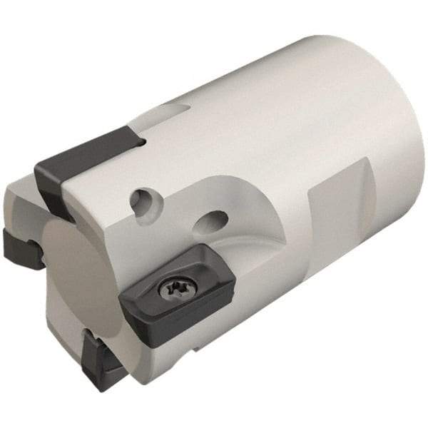 Iscar - 20mm Cut Diam, 7.7mm Max Depth of Cut, 31mm OAL, Indexable Square Shoulder End Mill - HP ANKT 0702.. Inserts, T12 Modular Connection, Through Coolant, Series Heliplus, Shankmaster - USA Tool & Supply