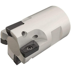 Iscar - 20mm Cut Diam, 7.7mm Max Depth of Cut, 31mm OAL, Indexable Square Shoulder End Mill - HP ANKT 0702.. Inserts, T12 Modular Connection, Through Coolant, Series Heliplus, Shankmaster - USA Tool & Supply