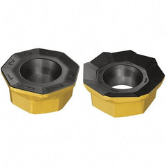 Iscar - OXMT0507 FF Grade IC808 Carbide Milling Insert - TiAlN/AlTiN/TiN Finish, 0.2756" Thick, 14.5mm Inscribed Circle - USA Tool & Supply