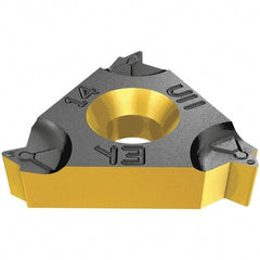 Iscar - 22ER External Right Hand 12 UN Laydown Threading Insert - Grade IC50M, Uncoated Coated Carbide, 12.7mm Inscribed Circle - USA Tool & Supply