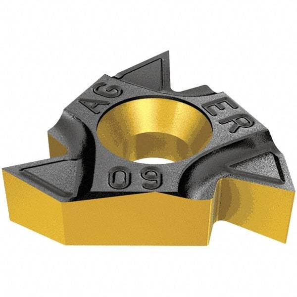 Iscar - 16ER External Right Hand 48-8 Partial Profile 60° Laydown Threading Insert - Grade IC228, TiCN/TiN Coated Carbide, 9.53mm Inscribed Circle - USA Tool & Supply