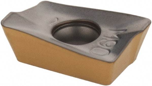 Iscar - HM90 APKT1003 Grade IC380 Carbide Milling Insert - TiCN/TiN Finish, 0.139" Thick, 0.8mm Corner Radius - USA Tool & Supply