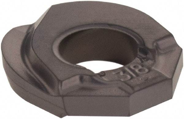 Iscar - HBRD.38 QF Grade IC908 Carbide Milling Insert - TiAlN Finish, 0.09" Thick, 3/8" Inscribed Circle, 0.19" Corner Radius - USA Tool & Supply