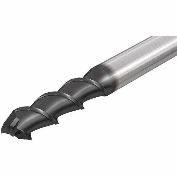 Iscar - 10mm, 22mm LOC, 10mm Shank Diam, 72mm OAL, 2 Flute, Solid Carbide Square End Mill - Single End, Uncoated, Spiral Flute, 55° Helix, Right Hand Cut, Right Hand Flute - USA Tool & Supply