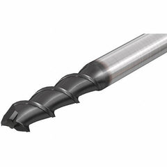 Iscar - 10mm, 22mm LOC, 10mm Shank Diam, 72mm OAL, 2 Flute, Solid Carbide Square End Mill - Single End, Uncoated, Spiral Flute, 55° Helix, Right Hand Cut, Right Hand Flute - USA Tool & Supply
