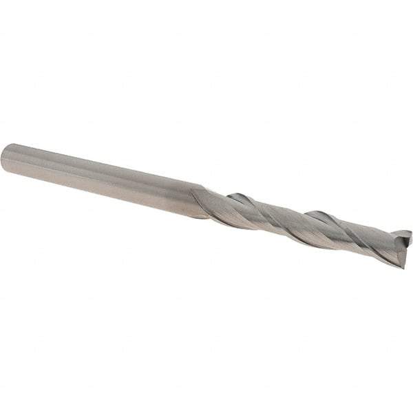 Iscar - 10mm, 60mm LOC, 10mm Shank Diam, 150mm OAL, 2 Flute, Solid Carbide Square End Mill - Single End, Uncoated, Spiral Flute, 30° Helix, Centercutting, Right Hand Cut, Right Hand Flute - USA Tool & Supply
