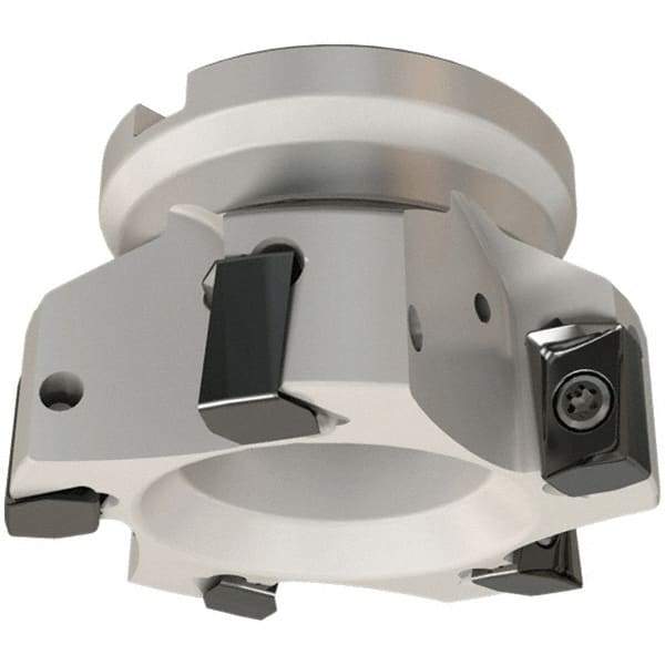 Iscar - 10 Inserts, 125mm Cut Diam, 40mm Arbor Diam, 16.3mm Max Depth of Cut, Indexable Square-Shoulder Face Mill - 0/90° Lead Angle, 63mm High, H490 AN.X 17 Insert Compatibility, Through Coolant, Series Helido - USA Tool & Supply