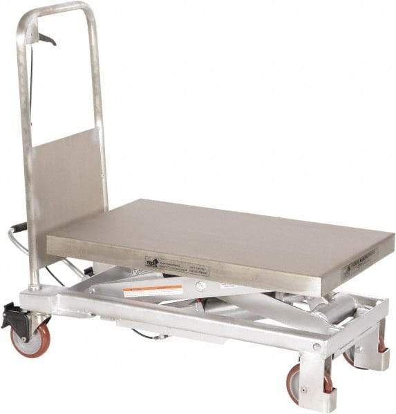 Vestil - 1,000 Lb Capacity Manual Scissor Elevating Cart - 15-1/2" to 35-1/2" Lift Height, 32-1/2" Platform Length x 19-3/4" Platform Width - USA Tool & Supply