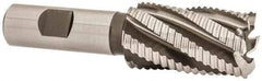 Hertel - 1-1/8" Diam, Coarse Pitch, 2" LOC, 6 Flute Cobalt Roughing Square End Mill - Uncoated, 4-1/4" OAL, 3/4" Shank Diam, Single End, 30° Helix - USA Tool & Supply