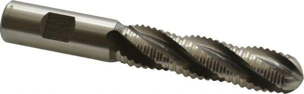 Hertel - 3/4" Diam, Coarse Pitch, 3" LOC, 4 Flute Cobalt Roughing Ball End Mill - Uncoated, 5-1/4" OAL, 3/4" Shank Diam, Single End, Centercutting, 30° Helix - USA Tool & Supply