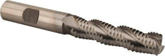 Hertel - 1/2" Diam, Coarse Pitch, 2" LOC, 3 Flute Cobalt Roughing Square End Mill - Uncoated, 4" OAL, 1/2" Shank Diam, Single End, Centercutting, 37° Helix - USA Tool & Supply
