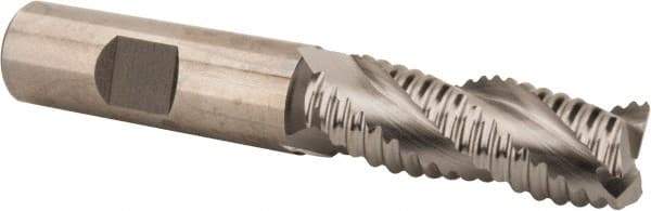Hertel - 5/8" Diam, Coarse Pitch, 1-5/8" LOC, 3 Flute Cobalt Roughing Square End Mill - Uncoated, 3-3/4" OAL, 5/8" Shank Diam, Single End, Centercutting, 37° Helix - USA Tool & Supply