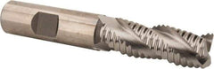 Hertel - 5/8" Diam, Coarse Pitch, 1-5/8" LOC, 3 Flute Cobalt Roughing Square End Mill - Uncoated, 3-3/4" OAL, 5/8" Shank Diam, Single End, Centercutting, 37° Helix - USA Tool & Supply