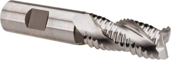 Hertel - 3/4" Diam, Coarse Pitch, 1-5/8" LOC, 3 Flute Cobalt Roughing Square End Mill - Uncoated, 3-7/8" OAL, 3/4" Shank Diam, Single End, Centercutting, 37° Helix - USA Tool & Supply