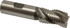 Hertel - 7/8" Diam, Coarse Pitch, 1-1/2" LOC, 3 Flute Cobalt Roughing Square End Mill - Uncoated, 3-3/4" OAL, 3/4" Shank Diam, Single End, Centercutting, 37° Helix - USA Tool & Supply
