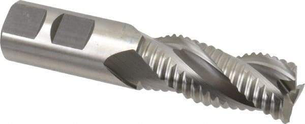 Hertel - 7/8" Diam, Coarse Pitch, 1-7/8" LOC, 3 Flute Cobalt Roughing Square End Mill - Uncoated, 4-1/8" OAL, 7/8" Shank Diam, Single End, Centercutting, 37° Helix - USA Tool & Supply