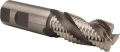 Hertel - 1" Diam, Coarse Pitch, 2" LOC, 3 Flute Cobalt Roughing Square End Mill - Uncoated, 4-1/2" OAL, 1" Shank Diam, Single End, Centercutting, 37° Helix - USA Tool & Supply