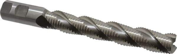 Hertel - 1" Diam, Coarse Pitch, 6" LOC, 3 Flute Cobalt Roughing Square End Mill - Uncoated, 8-1/2" OAL, 1" Shank Diam, Single End, Centercutting, 37° Helix - USA Tool & Supply