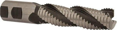 Hertel - 1-1/4" Diam, Coarse Pitch, 4" LOC, 3 Flute Cobalt Roughing Square End Mill - Uncoated, 6-1/2" OAL, 1-1/4" Shank Diam, Single End, Centercutting, 37° Helix - USA Tool & Supply