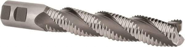 Hertel - 1-1/4" Diam, Coarse Pitch, 6" LOC, 3 Flute Cobalt Roughing Square End Mill - Uncoated, 8-1/2" OAL, 1-1/4" Shank Diam, Single End, Centercutting, 37° Helix - USA Tool & Supply