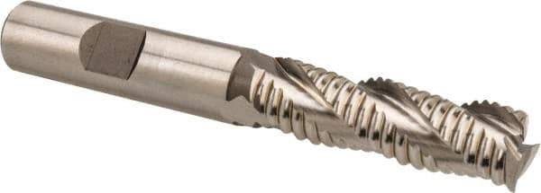 Hertel - 1/2" Diam, Coarse Pitch, 1-5/8" LOC, 3 Flute Cobalt Roughing Square End Mill - Uncoated, 3-5/8" OAL, 1/2" Shank Diam, Single End, Centercutting, 37° Helix - USA Tool & Supply