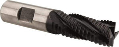 Hertel - 3/4" Diam, Coarse Pitch, 1-5/8" LOC, 4 Flute Cobalt Roughing Square End Mill - TiAlN Finish, 3-3/4" OAL, 3/4" Shank Diam, Single End, Centercutting, 30° Helix - USA Tool & Supply