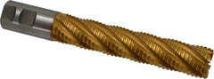 Hertel - 1-1/4" Diam, Coarse Pitch, 6" LOC, 6 Flute Cobalt Roughing Square End Mill - TiN Finish, 8-1/2" OAL, 1-1/4" Shank Diam, Single End, 30° Helix - USA Tool & Supply