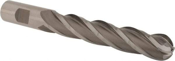 Hertel - 3/4" Diam, 4" LOC, 4 Flute Cobalt Ball End Mill - Uncoated, Single End, 6-1/8" OAL, 3/4" Shank Diam, Spiral Flute - USA Tool & Supply