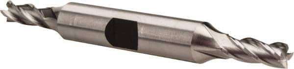 Hertel - 7/32", 9/16" LOC, 3/8" Shank Diam, 3-1/4" OAL, 4 Flute, Cobalt Square End Mill - Double End, Uncoated, Spiral Flute, 30° Helix, Centercutting, Right Hand Cut, Right Hand Flute - USA Tool & Supply