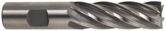 Hertel - 1", 4" LOC, 1" Shank Diam, 6-1/2" OAL, 6 Flute, Cobalt Square End Mill - Single End, Uncoated, Spiral Flute, 30° Helix, Centercutting, Right Hand Cut, Right Hand Flute - USA Tool & Supply