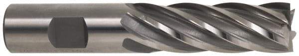Hertel - 2", 2" LOC, 1-1/4" Shank Diam, 4-1/2" OAL, 8 Flute, Cobalt Square End Mill - Single End, Uncoated, Spiral Flute, 30° Helix, Right Hand Cut, Right Hand Flute - USA Tool & Supply