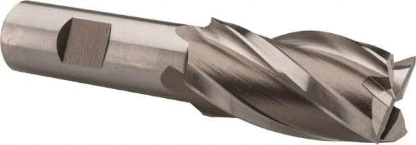 Hertel - 1", 1-7/8" LOC, 3/4" Shank Diam, 4-1/8" OAL, 4 Flute, Cobalt Square End Mill - Single End, Uncoated, Spiral Flute, 30° Helix, Centercutting, Right Hand Cut, Right Hand Flute - USA Tool & Supply