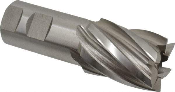 Hertel - 1-1/2", 2" LOC, 1-1/4" Shank Diam, 4-1/2" OAL, 6 Flute, Cobalt Square End Mill - Single End, Uncoated, Spiral Flute, 30° Helix, Right Hand Cut, Right Hand Flute - USA Tool & Supply