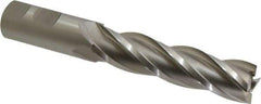 Hertel - 7/8", 3-1/2" LOC, 7/8" Shank Diam, 5-3/4" OAL, 4 Flute, Cobalt Square End Mill - Single End, Uncoated, Spiral Flute, 30° Helix, Right Hand Cut, Right Hand Flute - USA Tool & Supply
