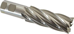 Hertel - 1-1/2", 4" LOC, 1-1/4" Shank Diam, 6-1/2" OAL, 6 Flute, Cobalt Square End Mill - Single End, Uncoated, Spiral Flute, 30° Helix, Right Hand Cut, Right Hand Flute - USA Tool & Supply
