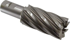 Hertel - 2", 4" LOC, 1-1/4" Shank Diam, 6-1/2" OAL, 8 Flute, Cobalt Square End Mill - Single End, Uncoated, Spiral Flute, 30° Helix, Right Hand Cut, Right Hand Flute - USA Tool & Supply