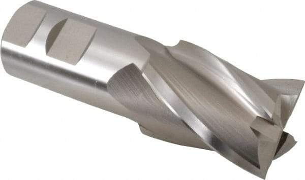 Hertel - 1-1/2", 2" LOC, 1-1/4" Shank Diam, 4-1/2" OAL, 4 Flute, Cobalt Square End Mill - Single End, Uncoated, Spiral Flute, 30° Helix, Centercutting, Right Hand Cut, Right Hand Flute - USA Tool & Supply