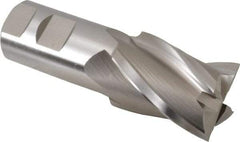 Hertel - 1-1/2", 2" LOC, 1-1/4" Shank Diam, 4-1/2" OAL, 4 Flute, Cobalt Square End Mill - Single End, Uncoated, Spiral Flute, 30° Helix, Centercutting, Right Hand Cut, Right Hand Flute - USA Tool & Supply