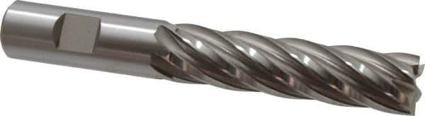 Hertel - 3/4", 3" LOC, 3/4" Shank Diam, 5-1/4" OAL, 6 Flute, Cobalt Square End Mill - Single End, Uncoated, Spiral Flute, 30° Helix, Centercutting, Right Hand Cut, Right Hand Flute - USA Tool & Supply