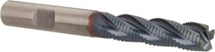 Hertel - 3/8" Diam, Fine Pitch, 1-1/2" LOC, 4 Flute Cobalt Roughing Square End Mill - TiCN Finish, 3-1/4" OAL, 3/8" Shank Diam, Single End, Centercutting, 30° Helix - USA Tool & Supply
